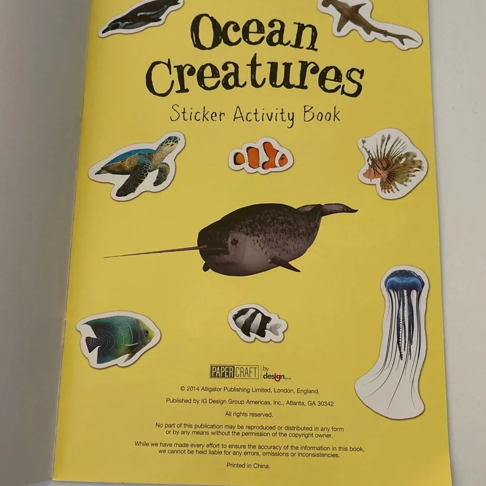 Ocean‎ Creatures Sticker Activity Book Over 70 Reusable Stickers Kids Sharks